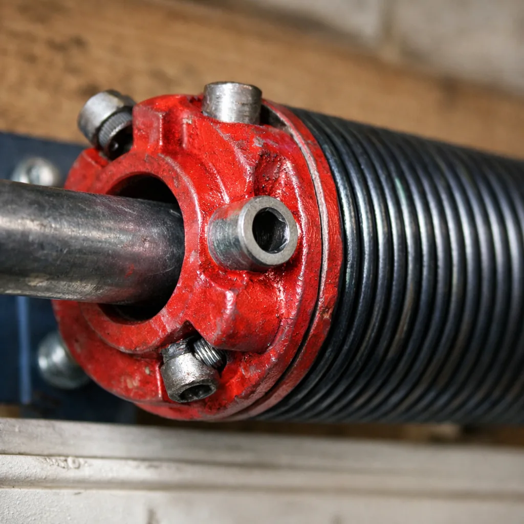 Spring sized to the door: a new torsion spring with winding cone stamped with wire size and length